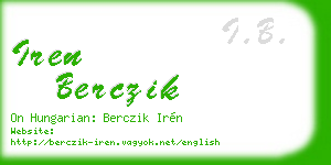 iren berczik business card