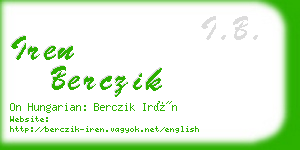 iren berczik business card